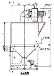 JHF型脈動反吹扁袋除塵器圖紙