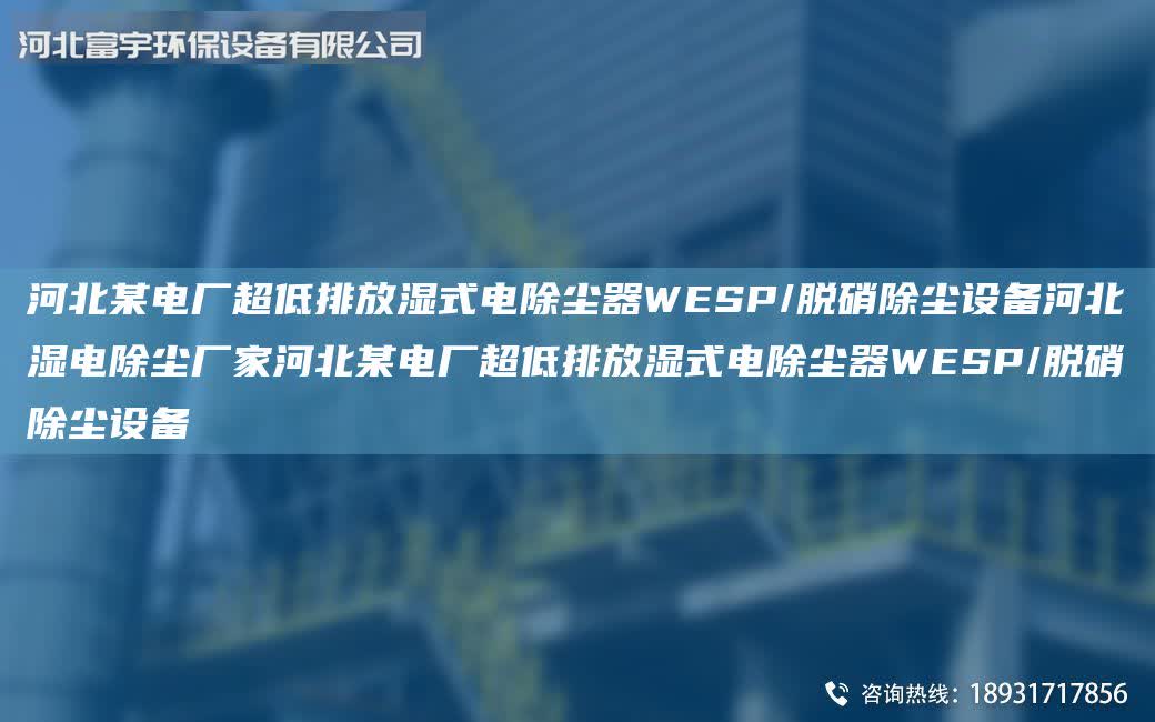 河北某電廠超低排放濕式電除塵器WESP/脫硝除塵設備河北濕電除塵廠家河北某電廠超低排放濕式電除塵器WESP/脫硝除塵設備