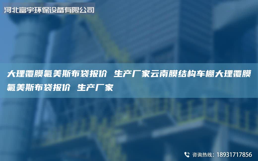 大理覆膜氟美斯布袋報價 生產廠家云南膜結構車棚大理覆膜氟美斯布袋報價 生產廠家