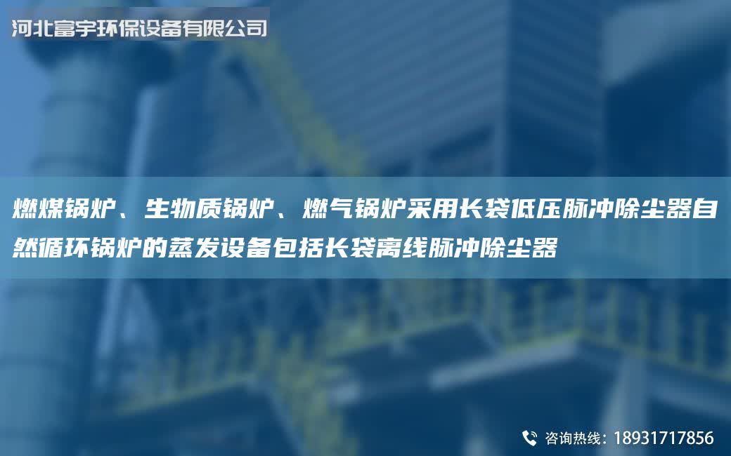 燃煤鍋爐、生物質鍋爐、燃氣鍋爐采用長袋低壓脈沖除塵器自然循環鍋爐的蒸發設備包括長袋離線脈沖除塵器