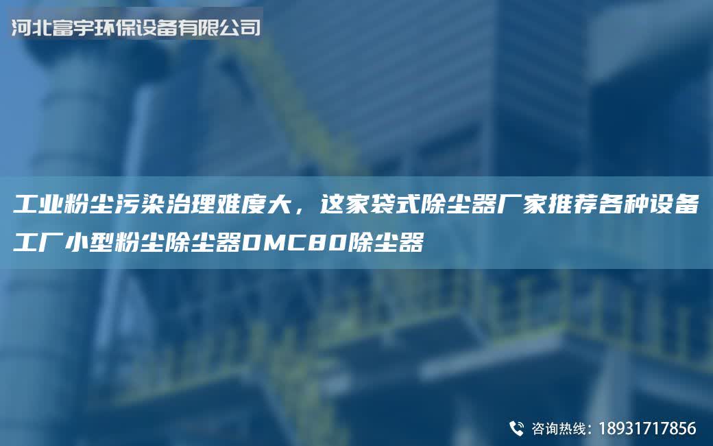 工業粉塵污染治理難度大，這家袋式除塵器廠家推薦各種設備工廠小型粉塵除塵器DMC80除塵器