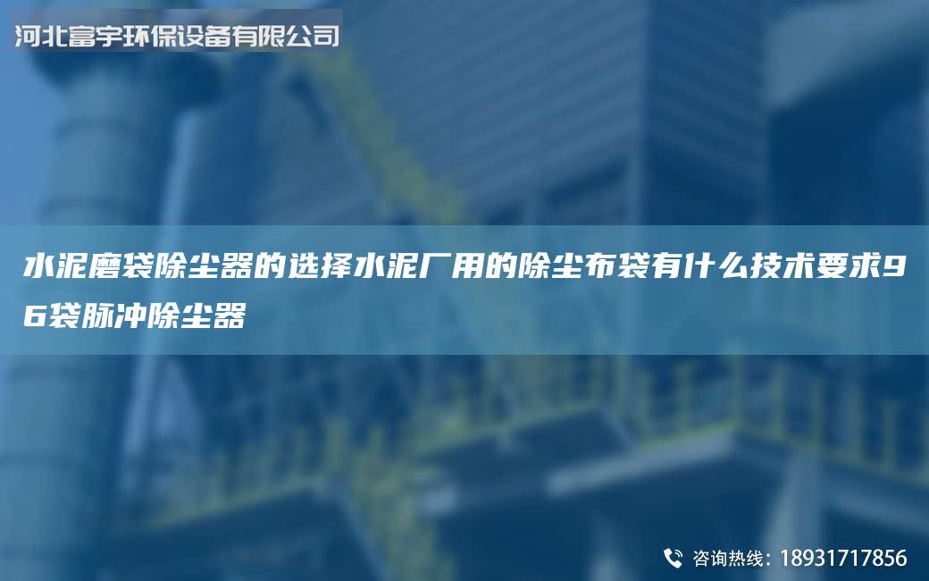 水泥磨袋除塵器的選擇水泥廠用的除塵布袋有什么技術(shù)要求96袋脈沖除塵器