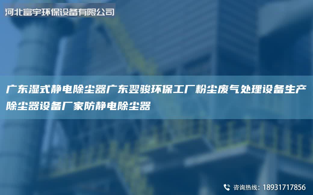 廣東濕式靜電除塵器廣東翌駿環保工廠粉塵廢氣處理設備生產除塵器設備廠家防靜電除塵器