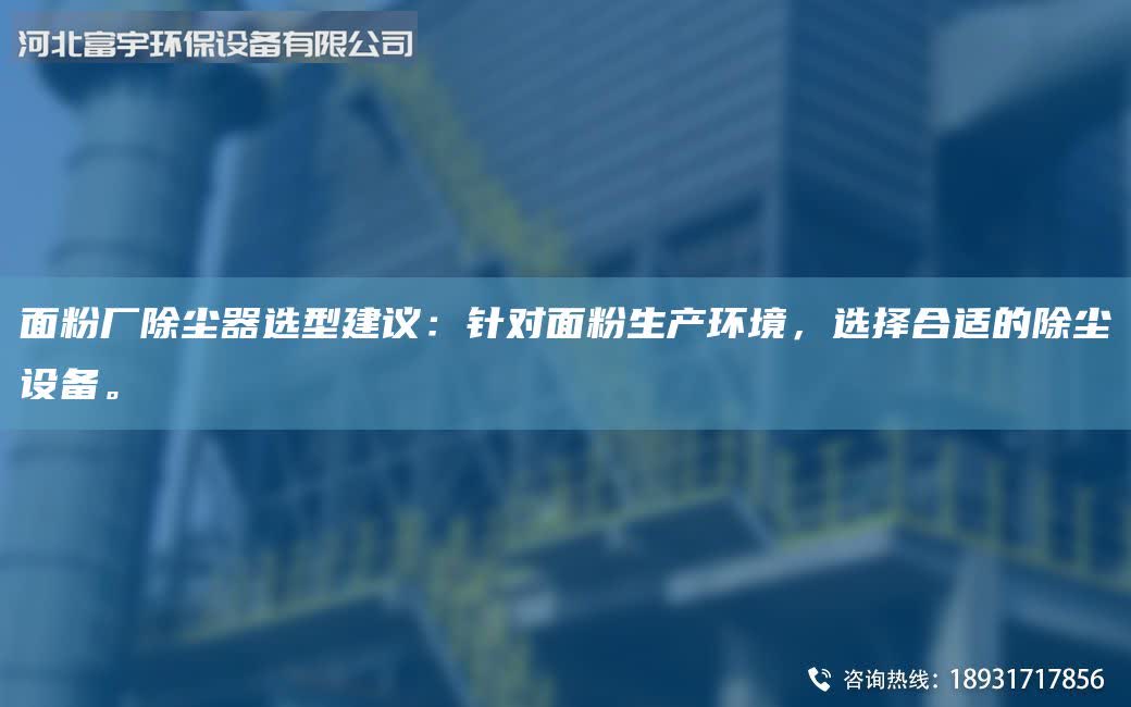 面粉廠除塵器選型建議：針對(duì)面粉生產(chǎn)環(huán)境，選擇合適的除塵設(shè)備。